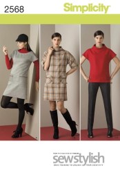 2568 SIMPLICITY MISS,MISS PETITE LO RISE PANTS, DRESS, TOP PATTERN 4-12